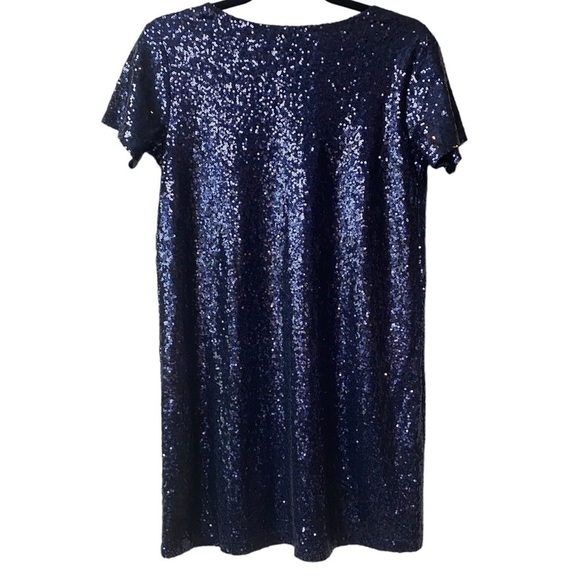 Lulus Light Up the Night Navy Blue Sequin Shift Dress XS - Picture 9 of 12